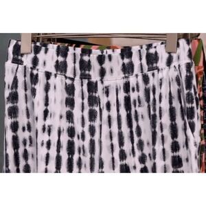 Denim & Co Womens 2X Beach Jersey Pants Wide Leg Blue Bandana Print Pockets NWT